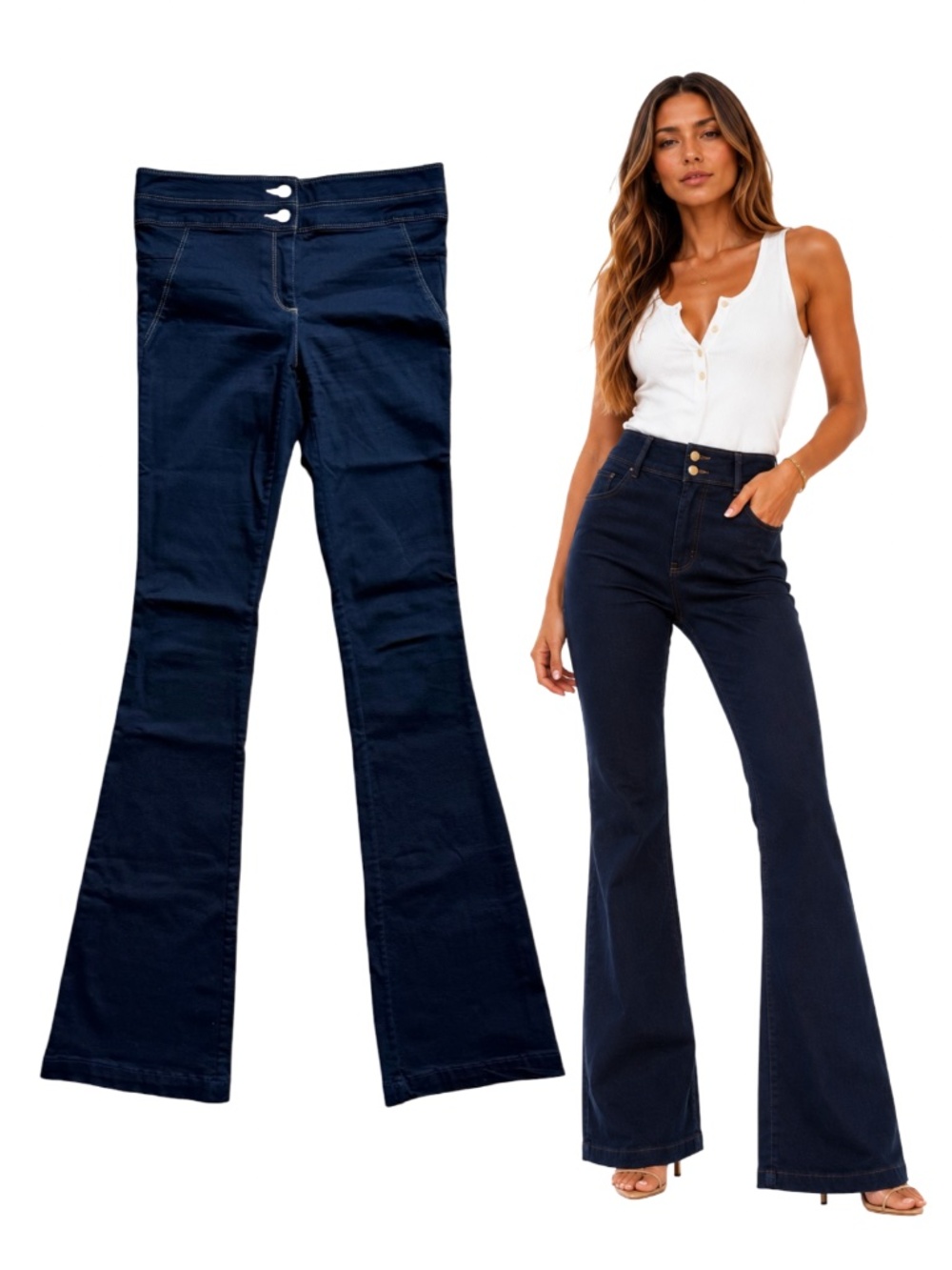 Veronica Beard High-Waisted Flare Jeans Indigo Blue Size 4
